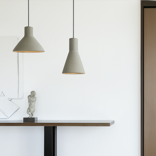 Vintage concrete LED pendant light for dining room and restaurant - vue 4 sur 11