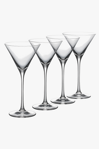 Set of 4 classic design martini glasses 130ml