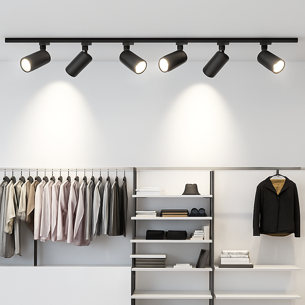 Complete set of replaceable LED track lighting for indoor use