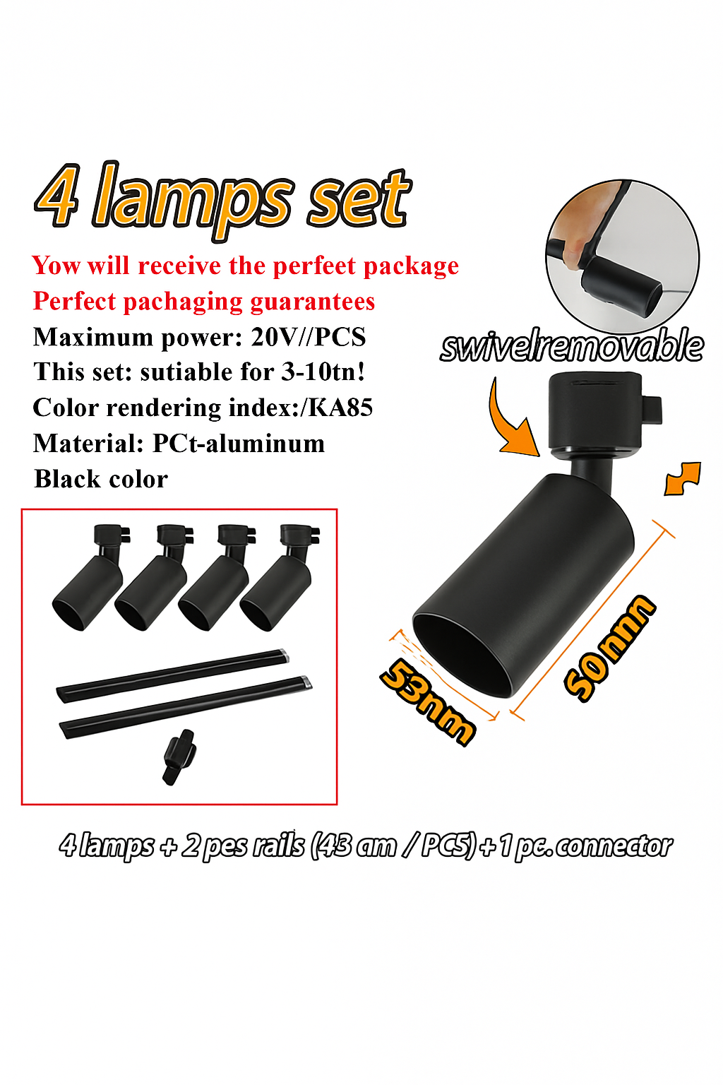 ensemble d'éclairage sur rail dimmable pour maison intelligente - vue 19 sur 22