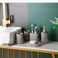 modern set of five bathroom accessories