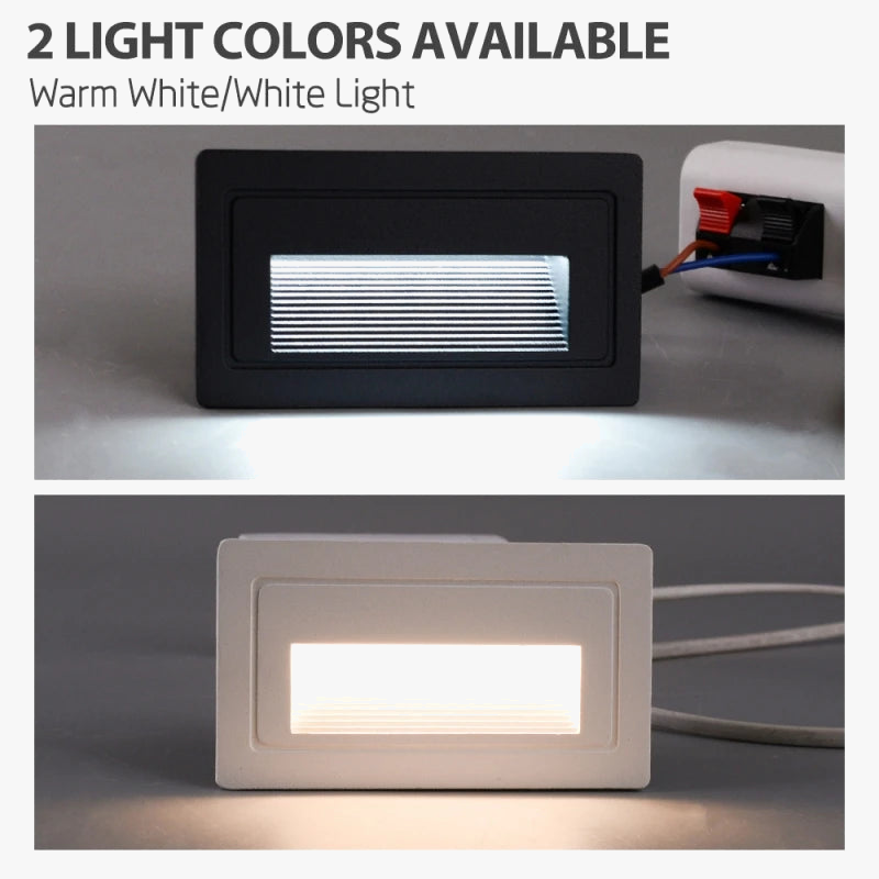Integrated waterproof LED stair footlight, concealed for outdoor use