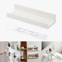 no-drill wall shelf for shower storage