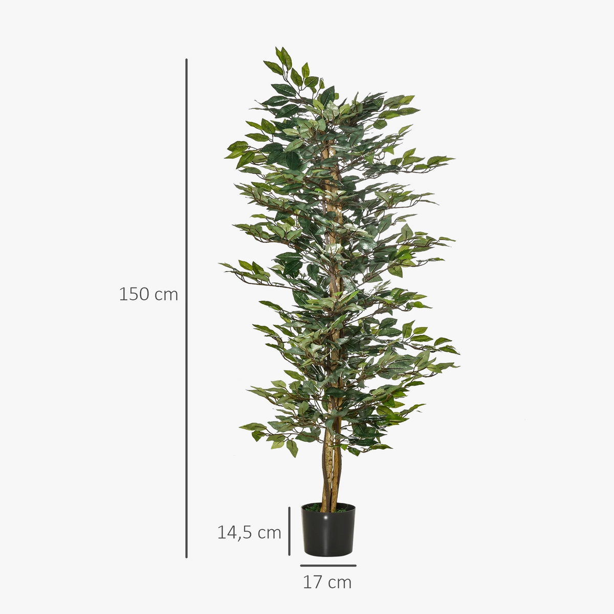 Artificial ficus with log pots and 1008 green leaves