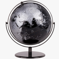 educational globe with stainless steel stand and relief