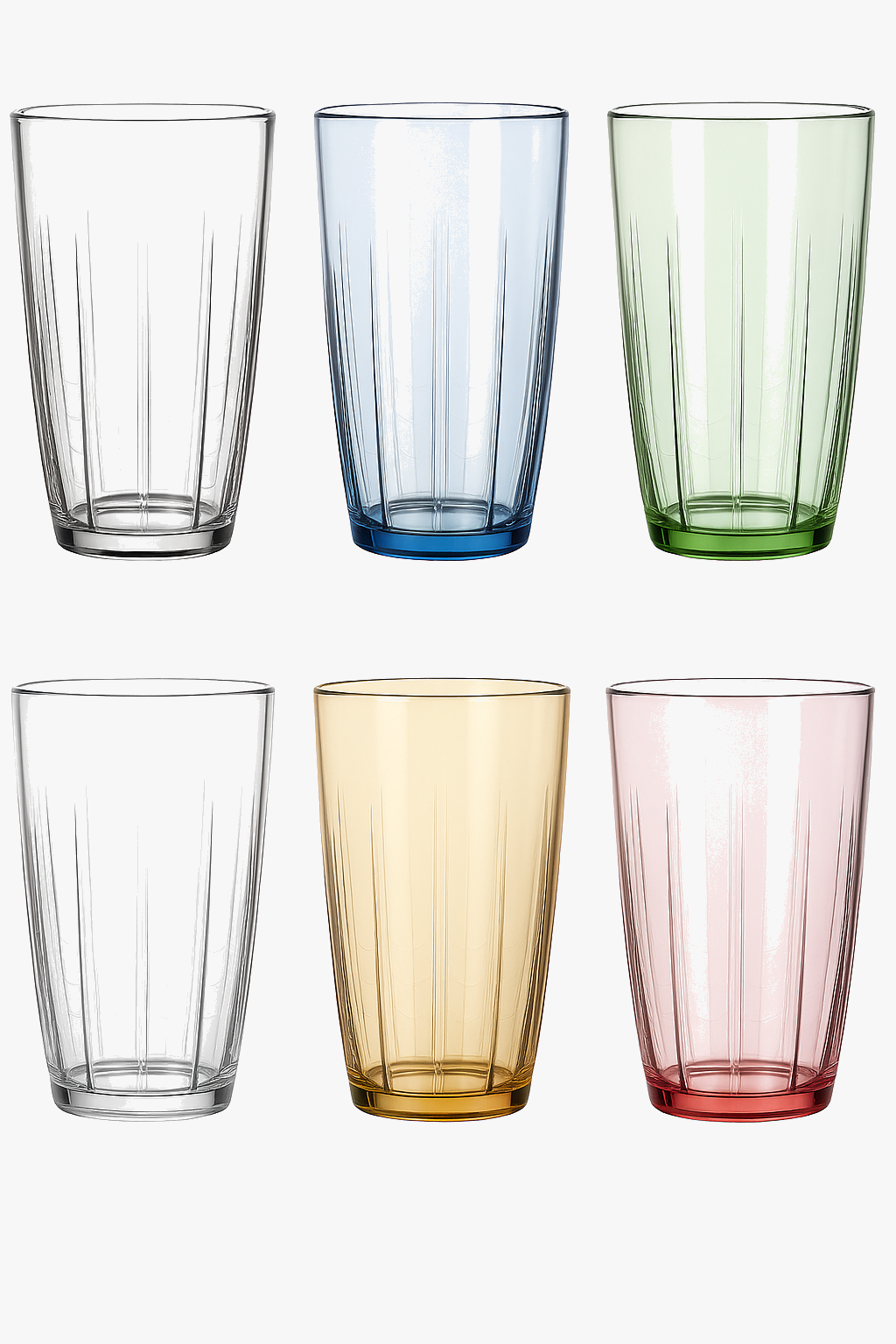 Unbreakable reusable stackable acrylic tumblers set of 6
