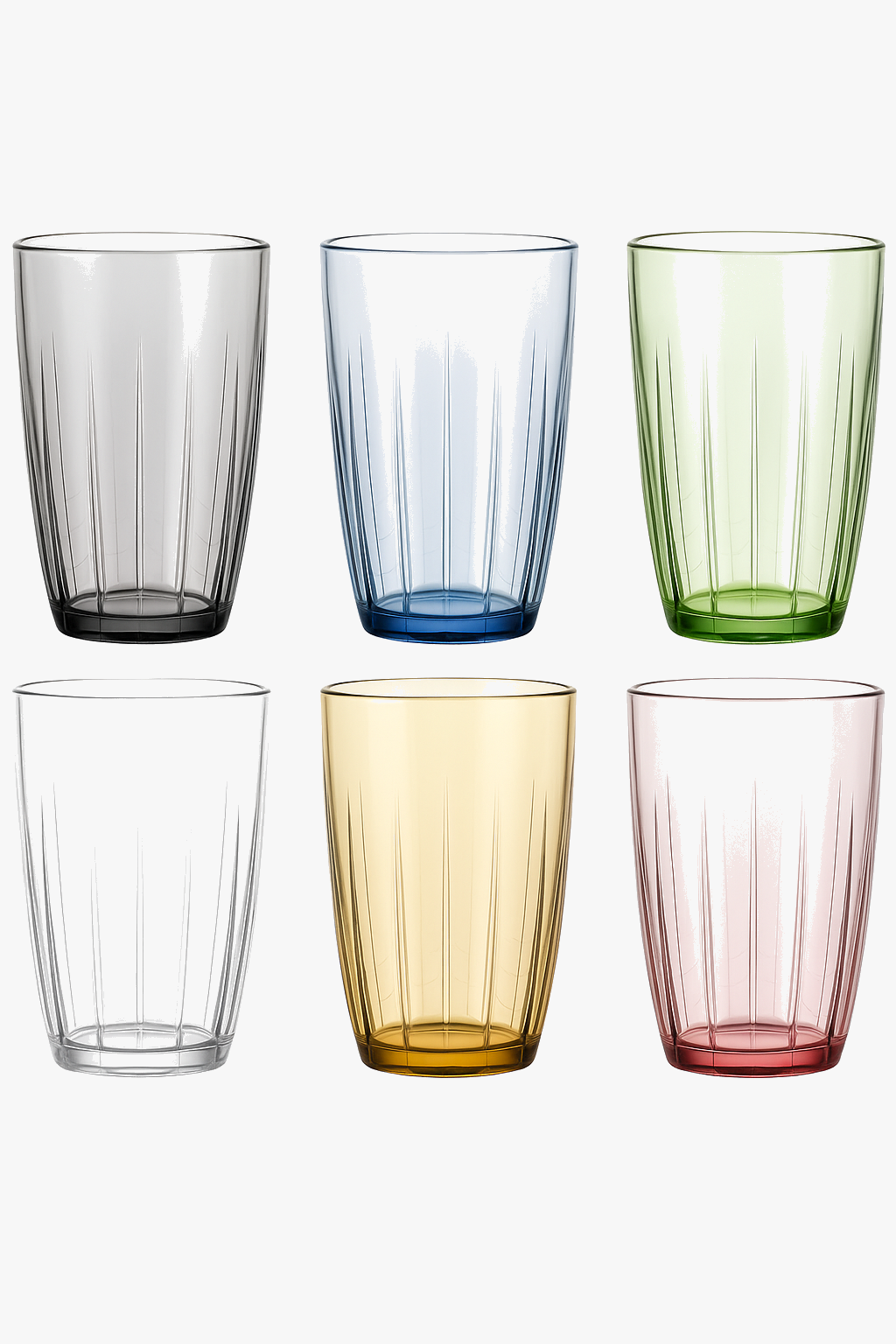 Unbreakable reusable acrylic stacking tumblers, set of 6