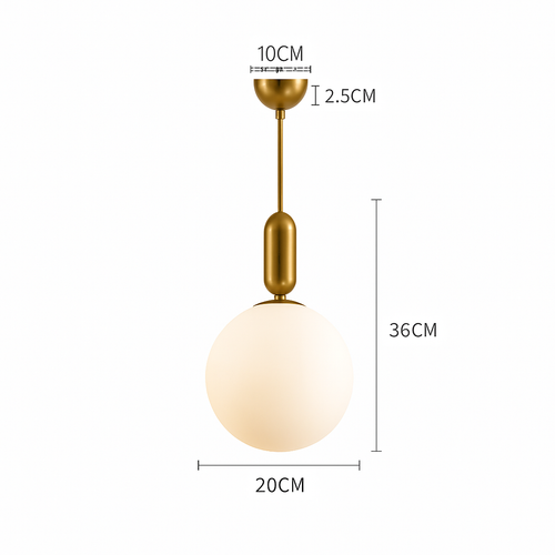 gzmj modern glass globe pendant light for kitchen - vue 9 sur 12