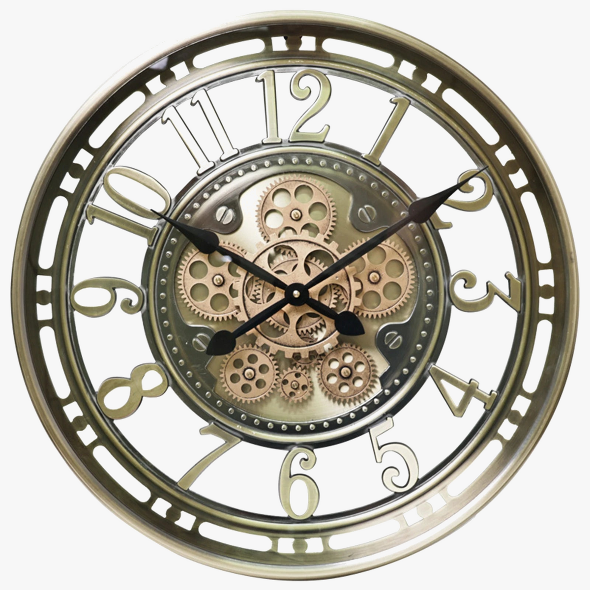 antique decorative metal gear wall clock