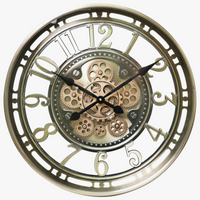 antique decorative metal gear wall clock