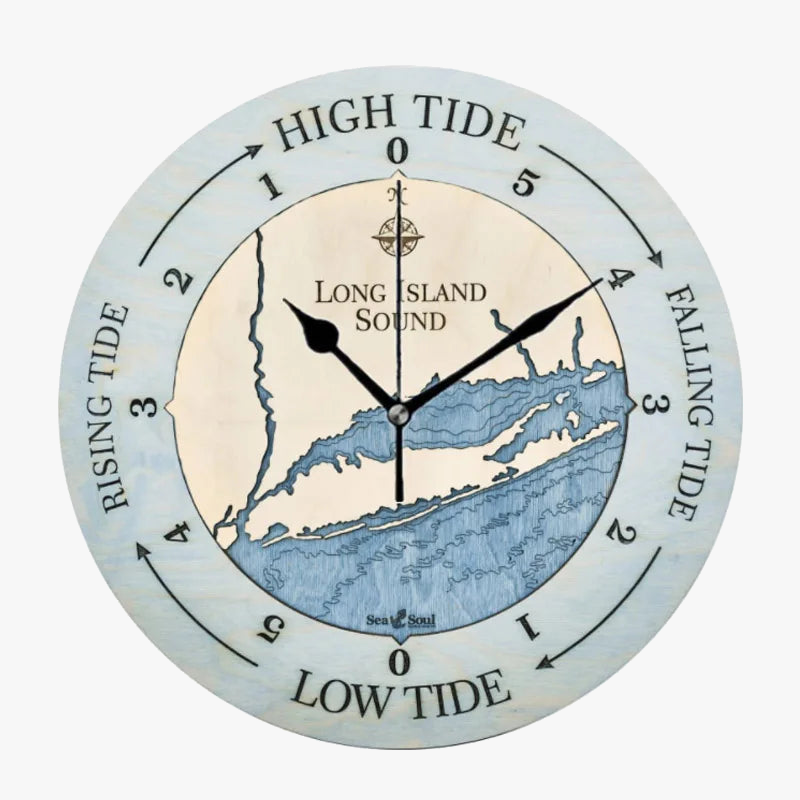 decorative and silent coastal tide wall clock