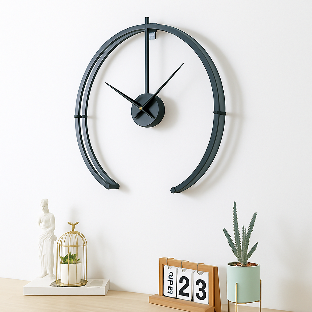 Open round design wall clock 50cm Bolt