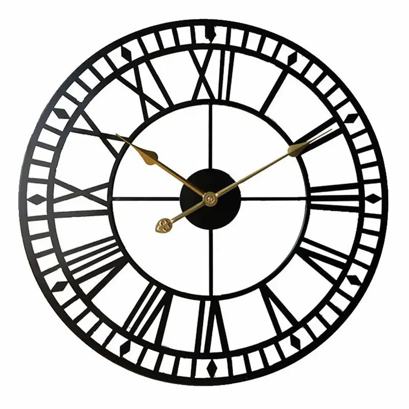 silent decorative roman numeral metal wall clock