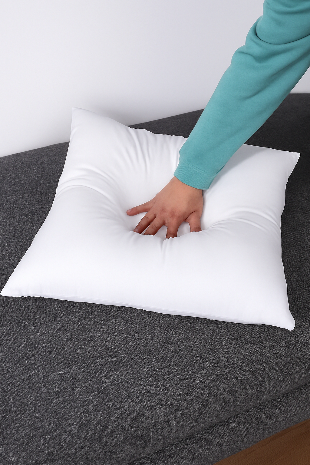 Soft white cushion cover 45 x 45 cm - vue 5 sur 6