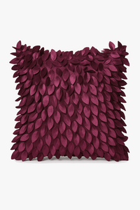 Decorative 3D leaf embroidered cushion cover