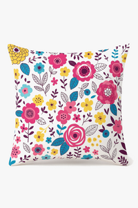 Square cushion cover with watercolour flowers 45x45 cm