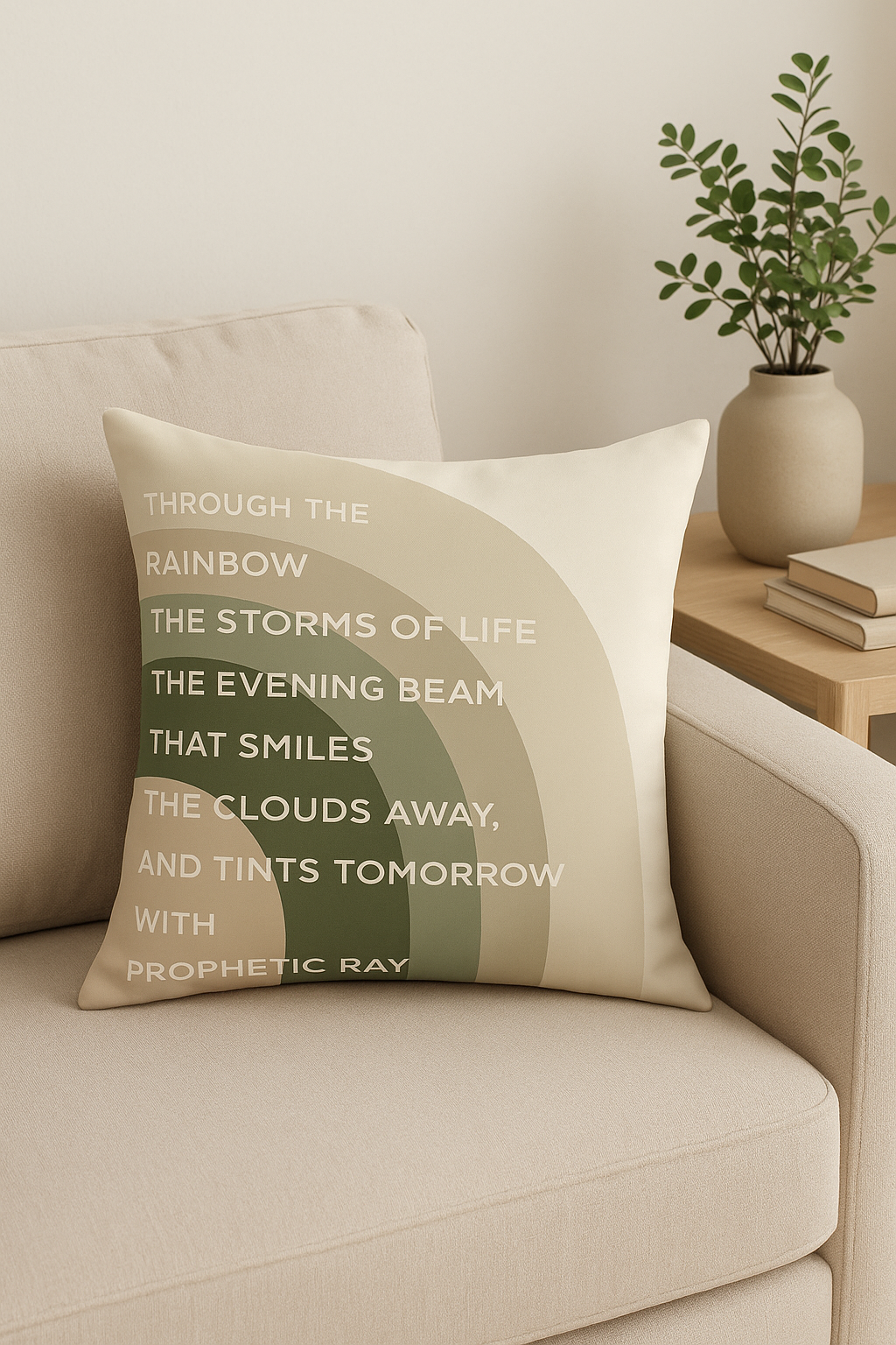 Creative green leaf patterned cushion cover