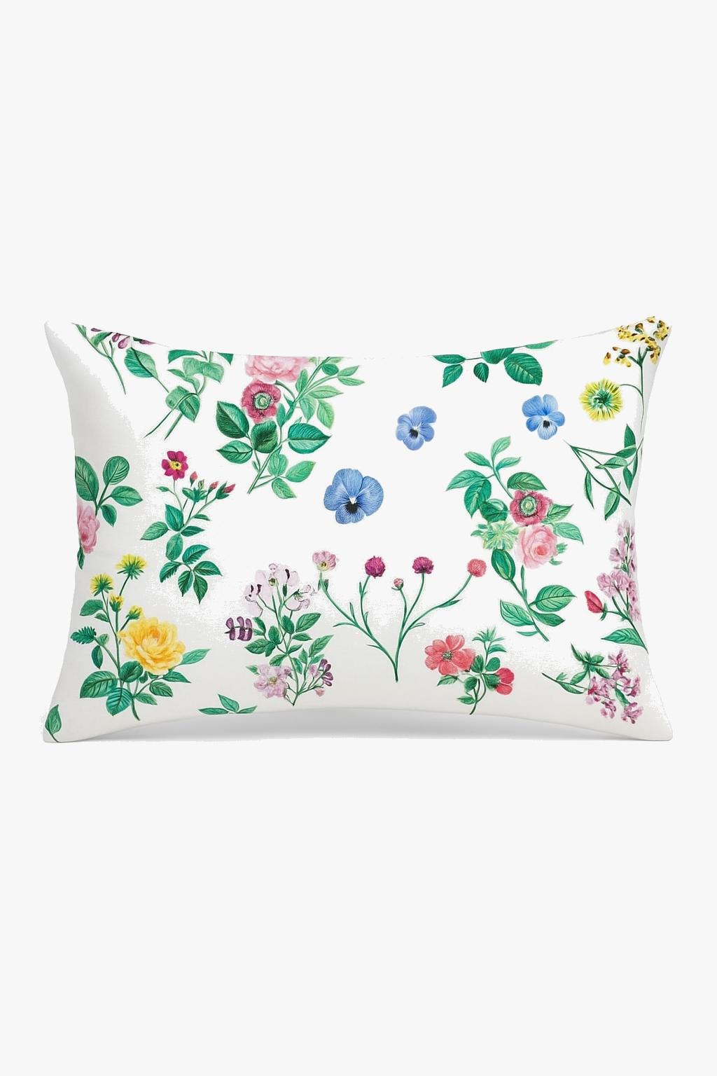 Decorative cushion cover rainbow red and pink flowers