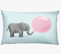Decorative cushion cover with small animal motifs