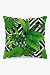 Decorative cushion cover with cactus and tropical plants design
