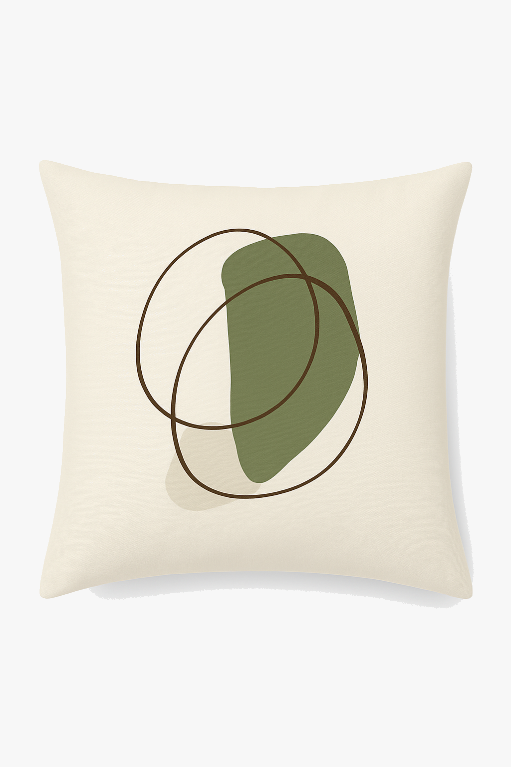 Decorative cushion cover with abstract green floral pattern