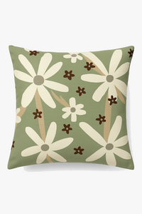 Decorative cushion cover with green leaf motif