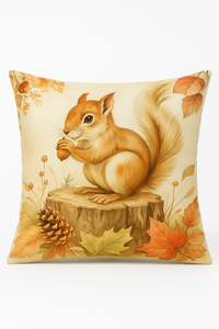 Decorative cushion cover squirrel pumpkin autumn
