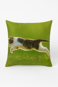 Decorative cushion cover with cute cat design for indoor use