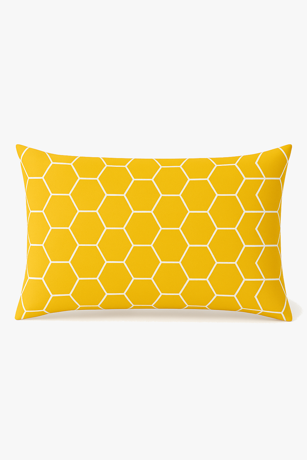 Yellow geometric cushion cover for interior decoration