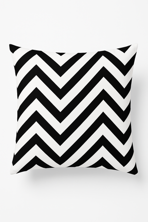 Black and white wavy geometric cushion cover