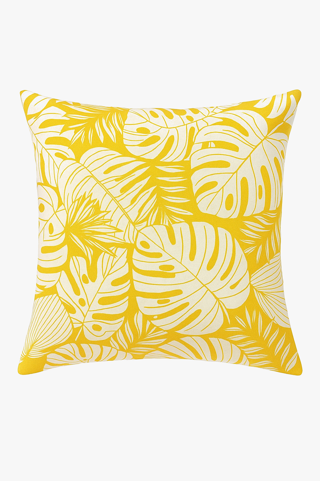 Yellow square cushion cover for interior decoration