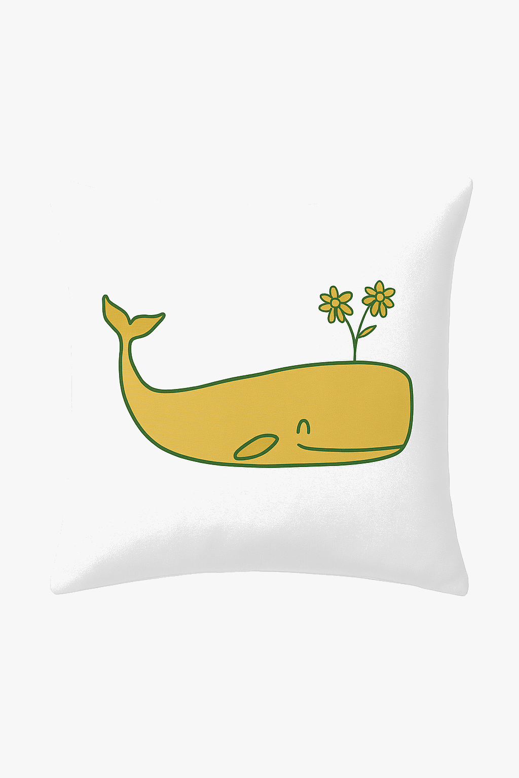 Yellow square cushion cover for interior decor