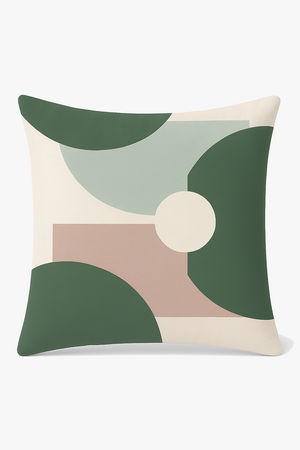 Decorative cushion cover green floral motif abstract style