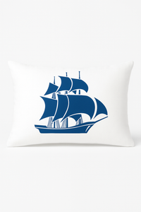 Rectangular cushion cover with blue sea animal motif 30 x 50 cm