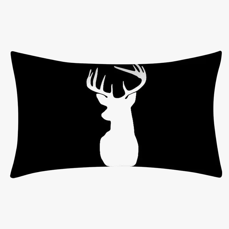 Rectangular decorative cushion cover black and white geometric