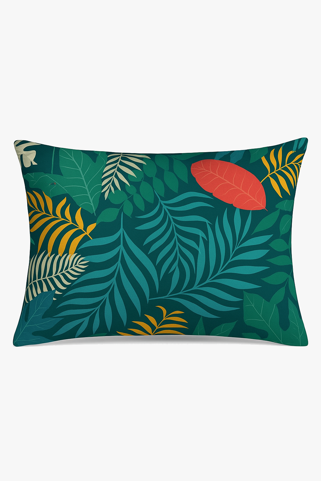 Rectangular tropical green cushion cover 30 x 50 cm