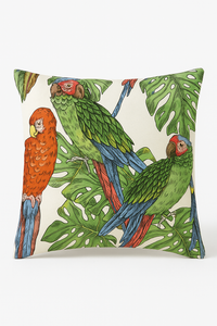 Tropical parrot motif cushion cover for living room or sofa