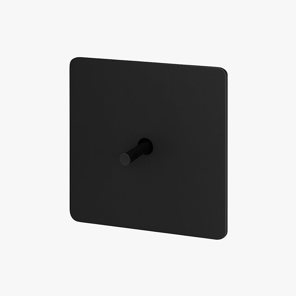 Single 1-way switch in matte black steel