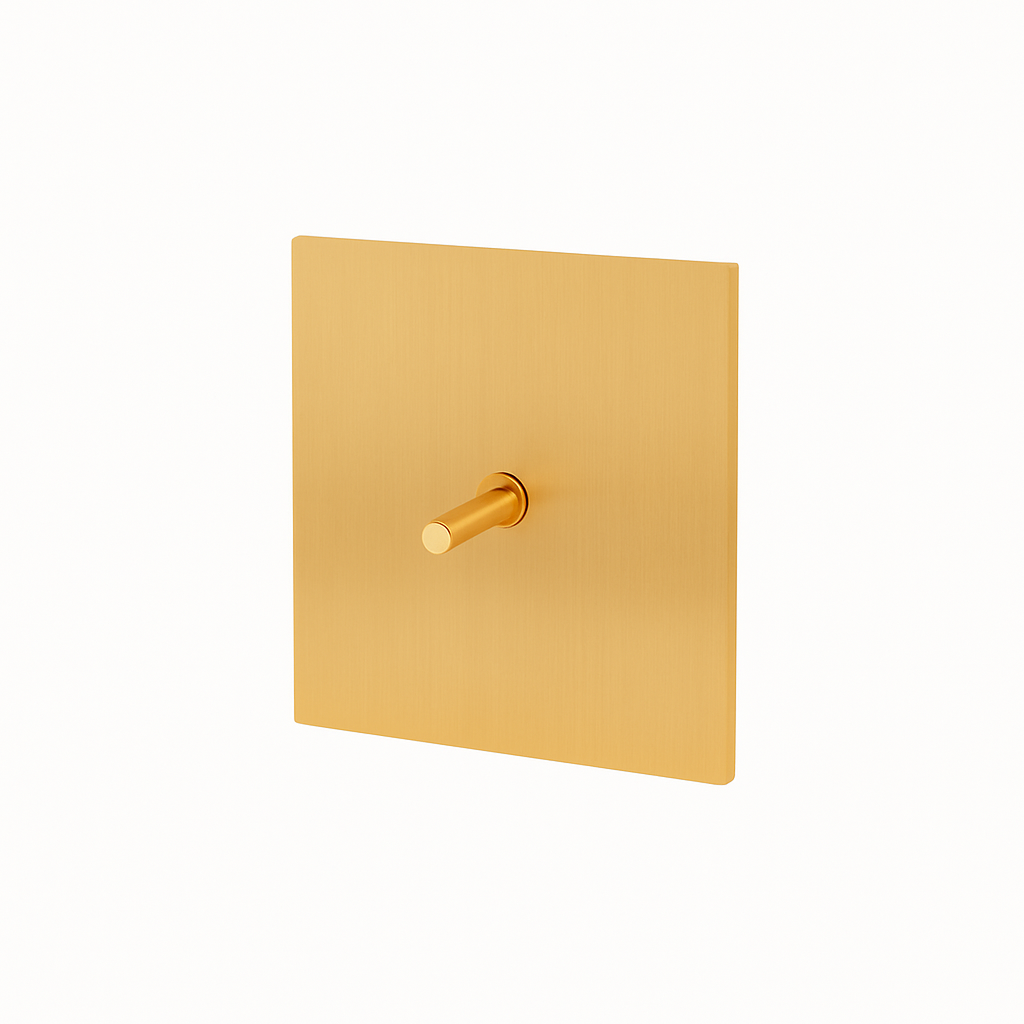 Single intermediate 1-gang switch in brushed gold steel