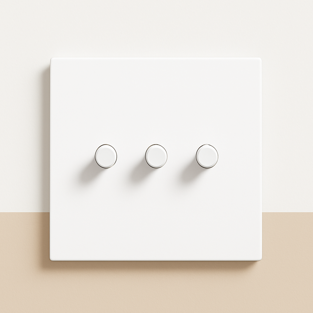 Triple 3-way switch in matt white steel