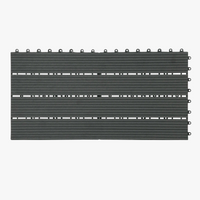 Clip-on wpc decking boards 30x60cm, set of 6 tiles, 1m²