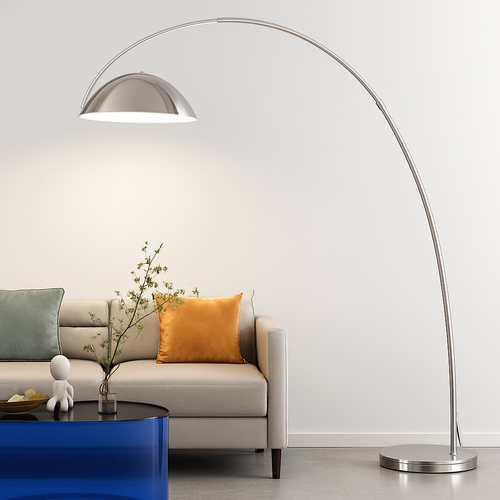 Arc floor lamp with simple modern shade - vue 4 sur 6