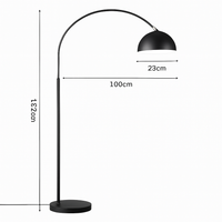 Arc floor lamp with simple modern shade