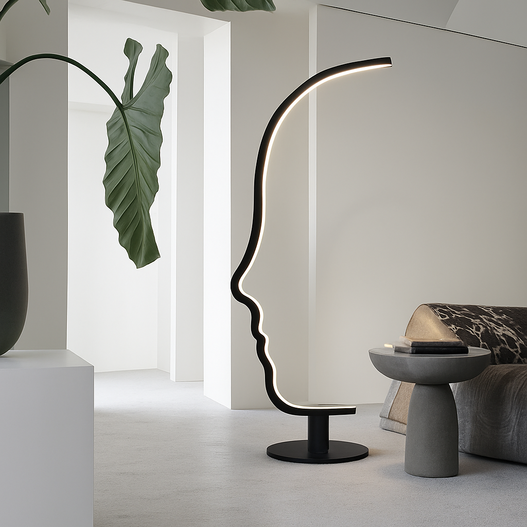 Nordic LED floor lamp with human face design