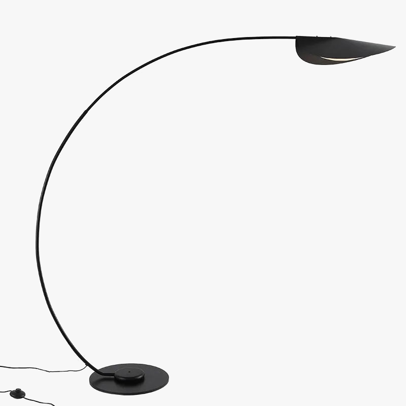 Modern black parabola LED floor lamp for bedroom and living room