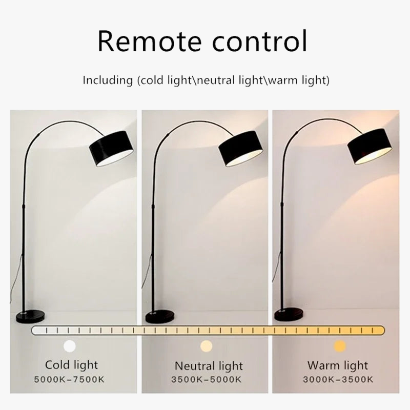 Adjustable LED floor lamp with remote control for interior decor