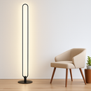 Modern vertical led floor lamp with circular acrylic shade