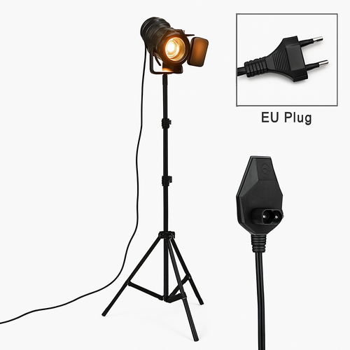 Adjustable tripod spotlight floor lamp cinema style