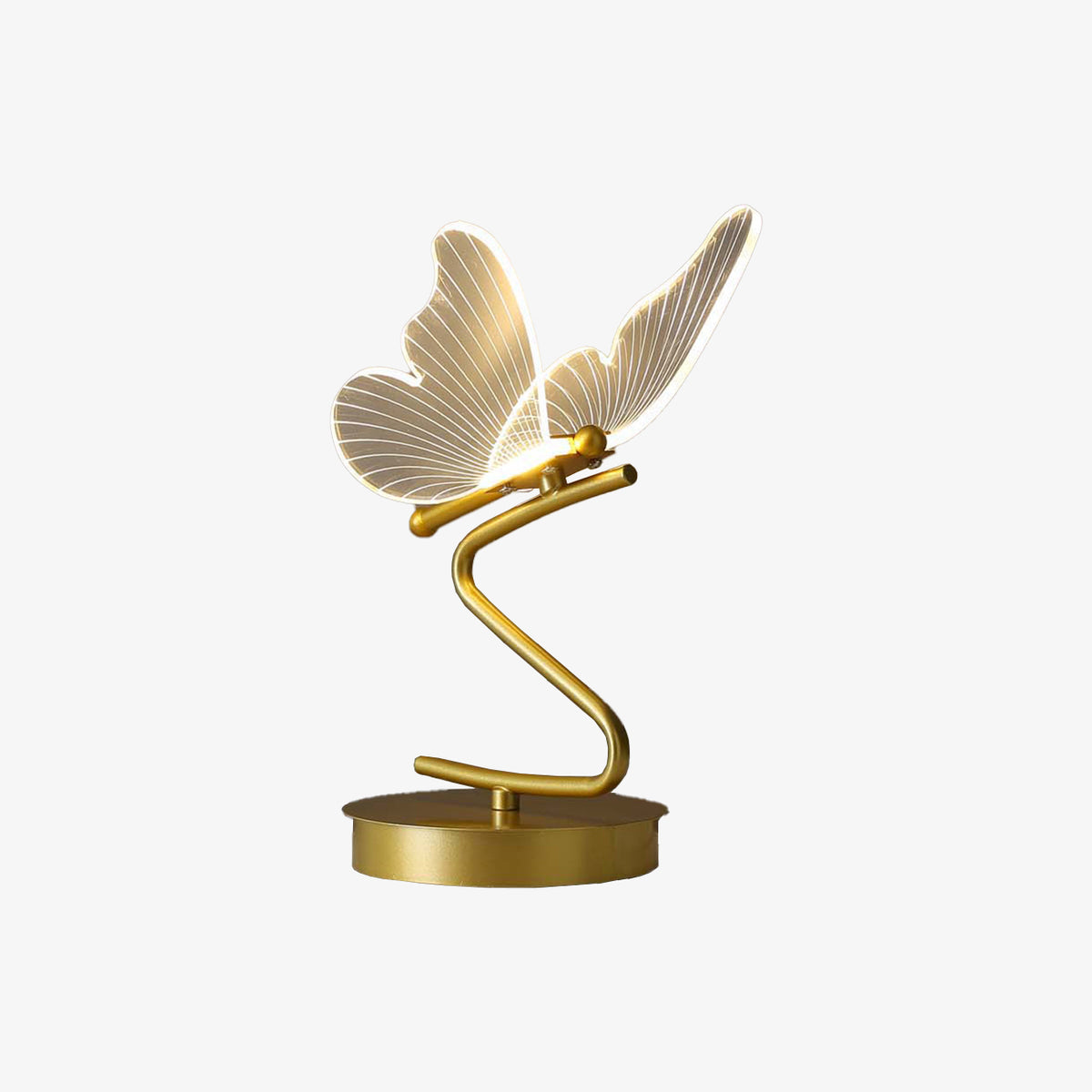 Metal butterfly wave LED table lamp