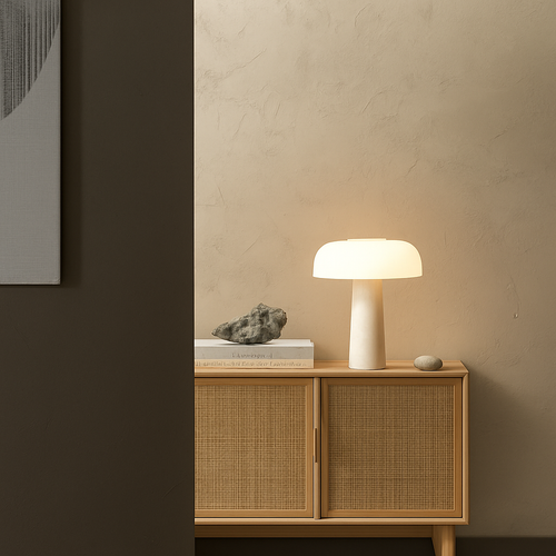 Modern marble mushroom style designer desk lamp - vue 5 sur 6
